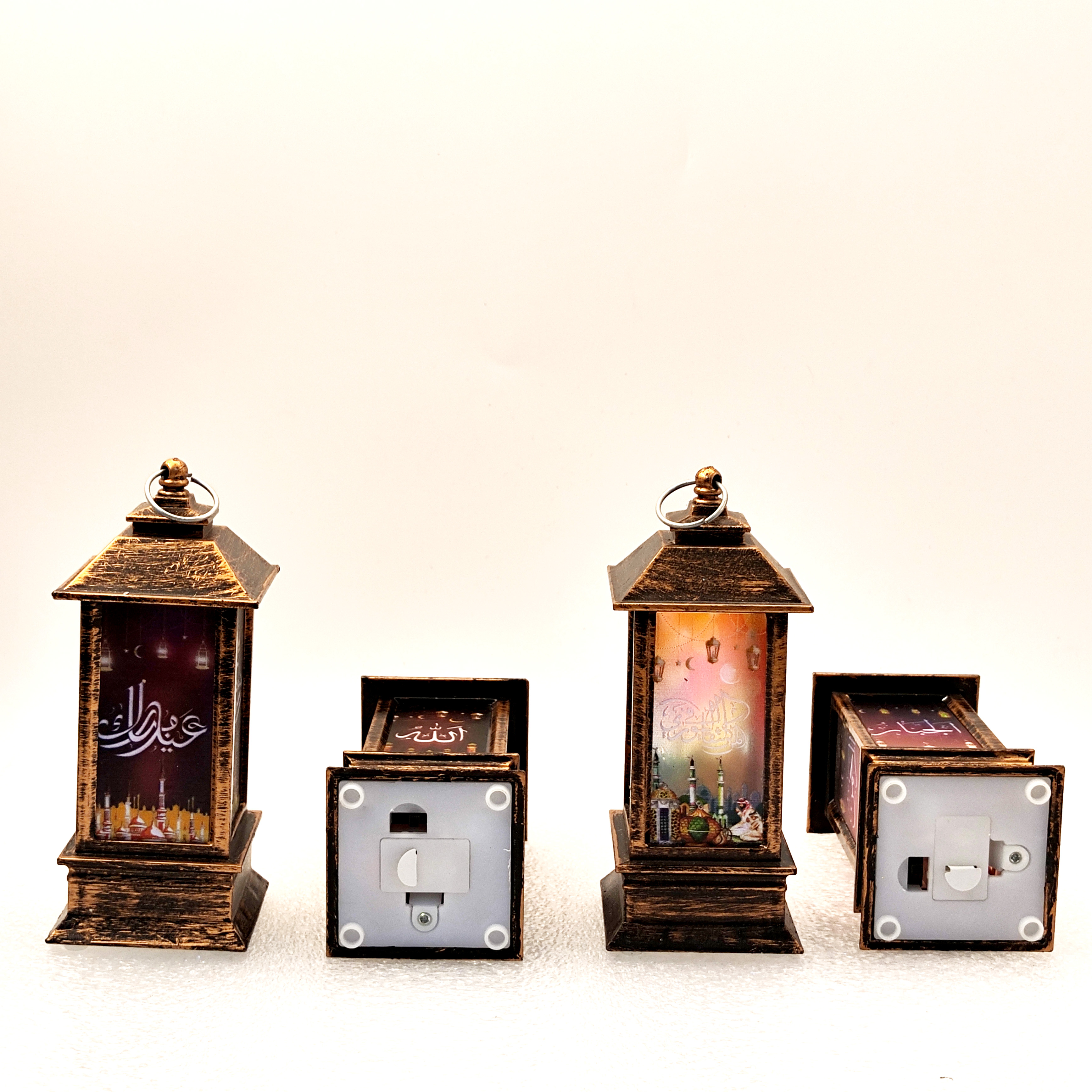 Middle East festival gifts small square wind lamp printing LED warm white light decoration
