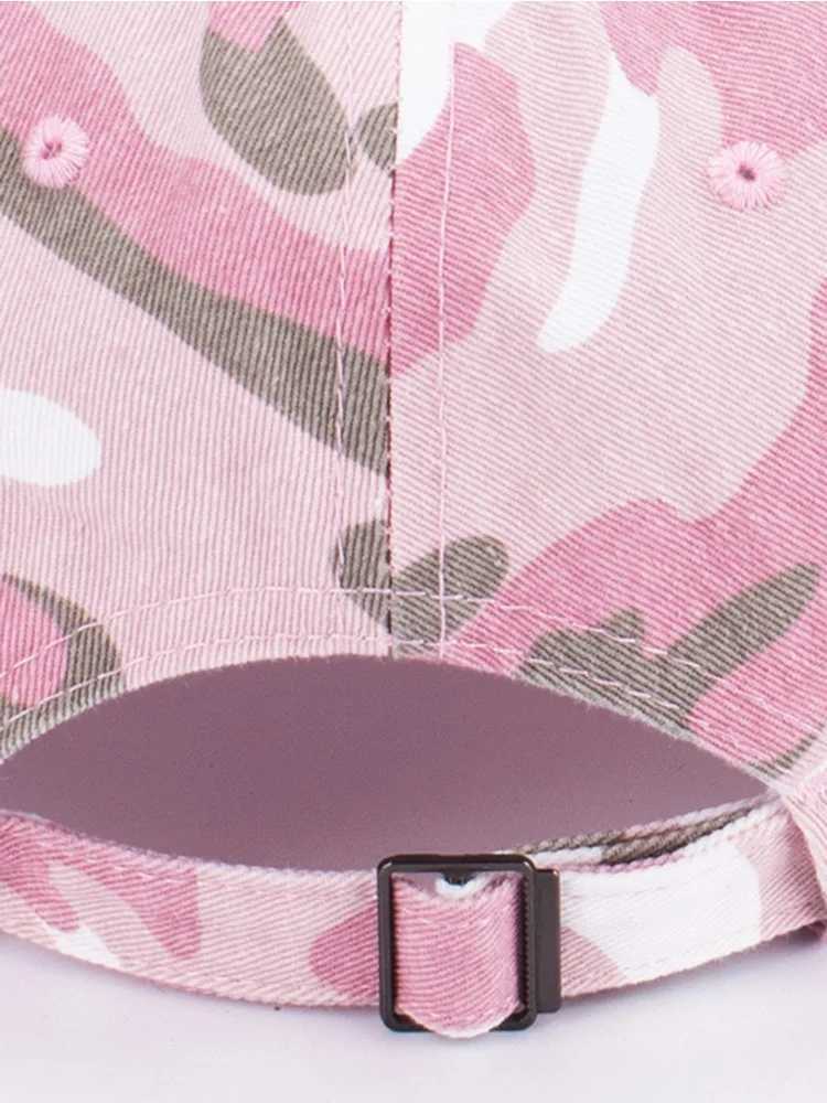 Pink Camo Caps for Women Hiking Hat Cotton Unstructured Ball Cap Outdoor Travel M240926