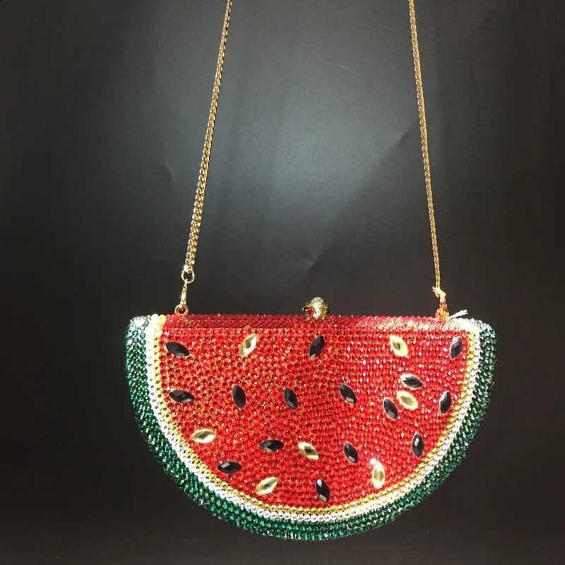 XIYUAN Watermelon Crystal Diamond Evening Bags Women Rhinestone Clutch Wallet Minaudiere Bag Bridal Wedding Bridal Handbag Purse 240926
