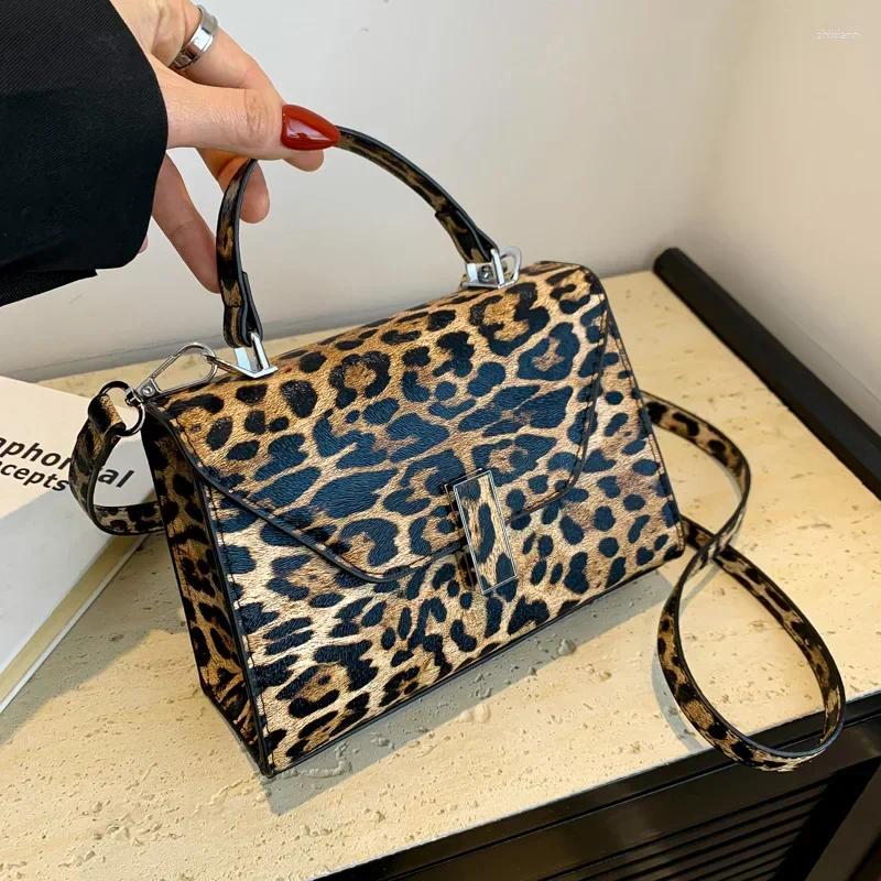 3 Drawstring Small Square Handbag Classic For Women Vintage Clutch Bag Leopard Pattern Crossbody Shoulder Ladies Pu Leather 4
