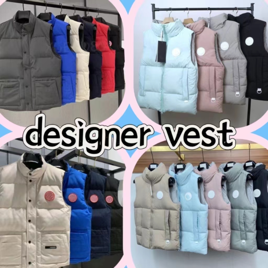 Mens Jackets Designer Jacket Warm Men's Style WinterVest luxury down woman vest tand Collar Fashion Zipper Button/Zipper Badge Slim Outerwear7 Colors size s m l xl xxl