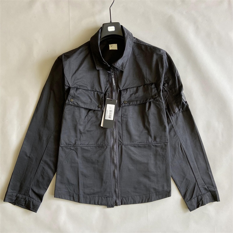 Nylon Garment Dyed Utility Overshirts Men Jackets Casual Zipper Outdoor Windproof Tracksuit Men Coats Black Army Green