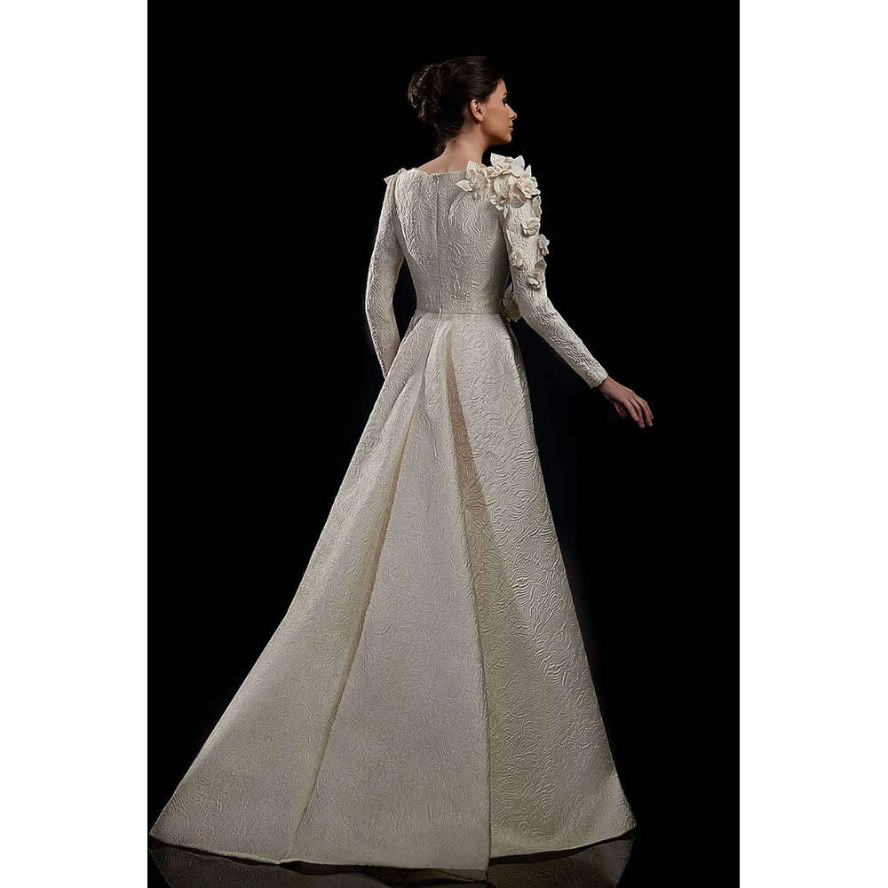 Gorgeous Wedding Dresses A-E O-Neck Appliques Wers Sleeve Or-Length Long Bridal Gown Vestido De Novia Custom Made 0228Lz