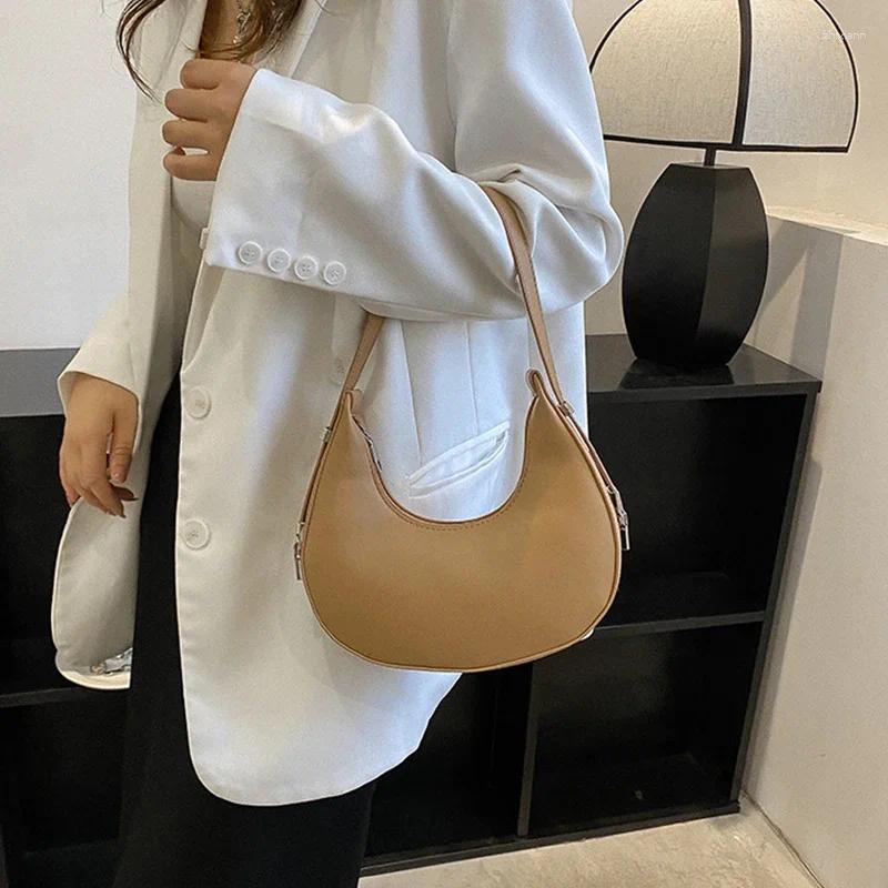 Free Shipping Shoulder Bags Spring Solid Color Half-moon For Women Fashion PU Leather Underarm Bag Advanced Brand Handbag Purs Designer Bag Luxury Bag