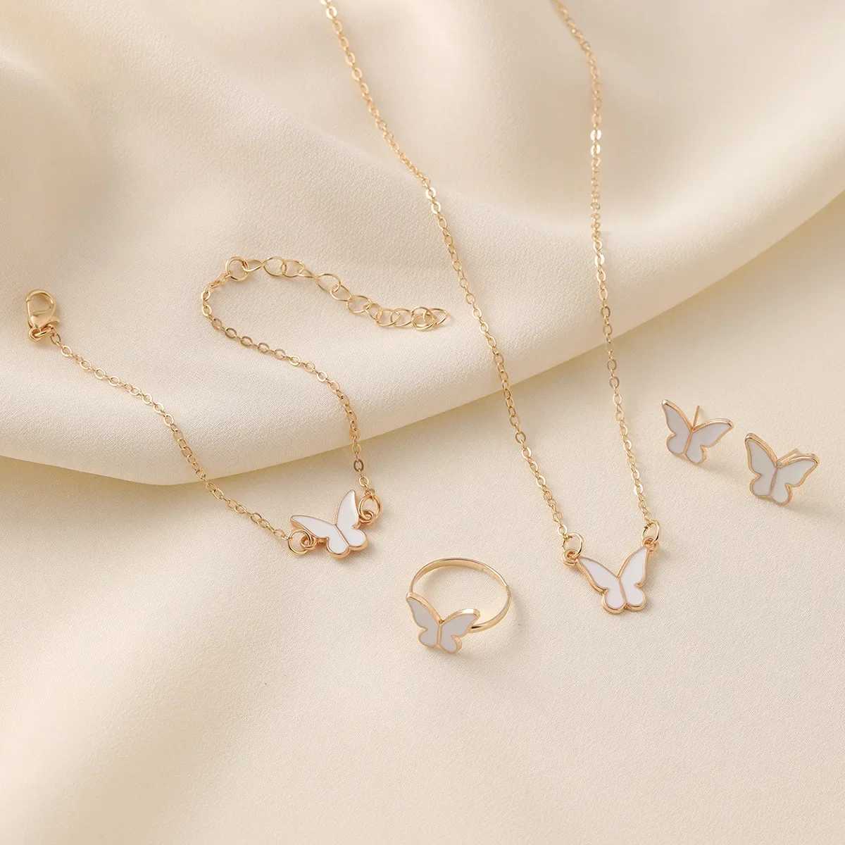 5-piece jewelry set pendant necklace earring ring bracelet set for bridal wedding jewelry gift X241106