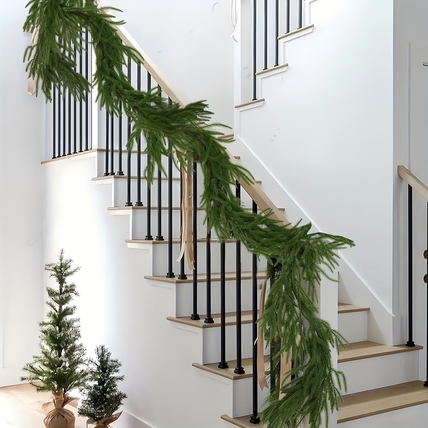 Realistic 6ft Artificial Norfolk Pine Garland with Green Vine for Christmas Decor dh5727163
