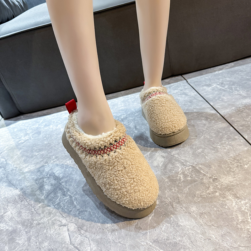 2025 new model Women s Winter Thick Bottom Plus Fleece Thickened Shallow Mouth trend Cotton Drag Casual Comfortable Warm Non slip Slippers