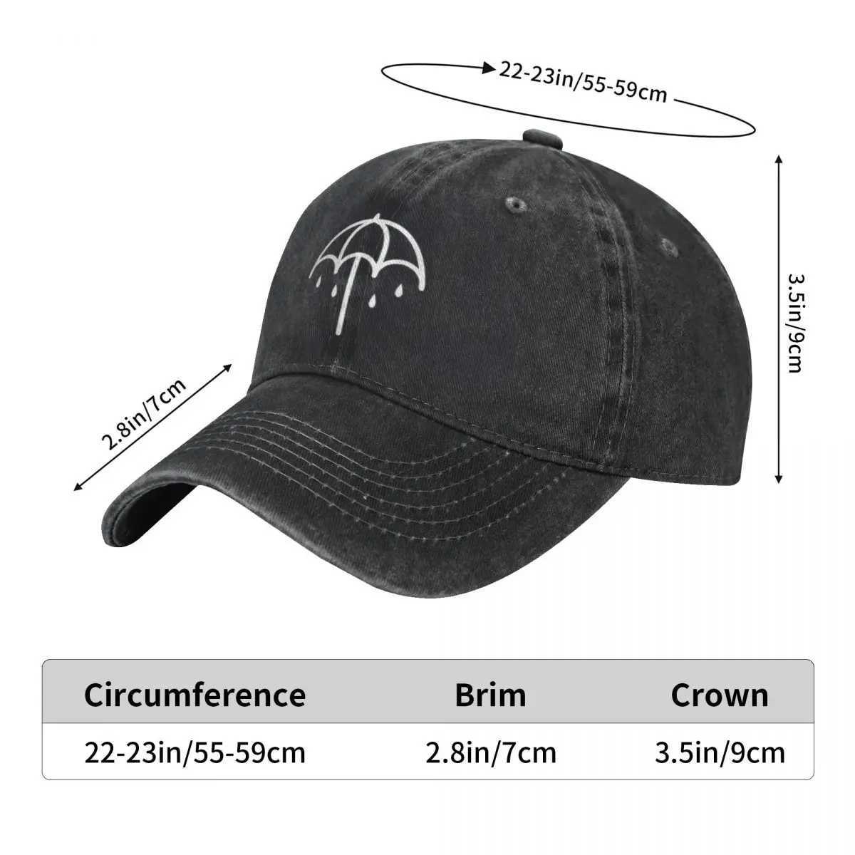 BMTH Bring Me The Horizons Music Band Baseball Caps Casual Distressed Denim Washed Snapback Hat for Men Women Outdoor Golf Hat M240926