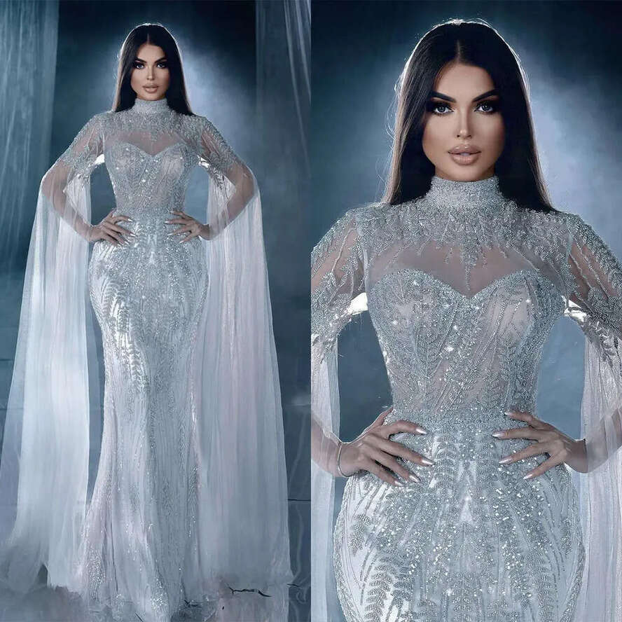 High Lace Gorgeous Neck Dresses Wedding Mermaid Applicants Long Sleeves On Tulle Zipper Or Length Custom Made Plus Size Bridal Gown Vestidos De Novia