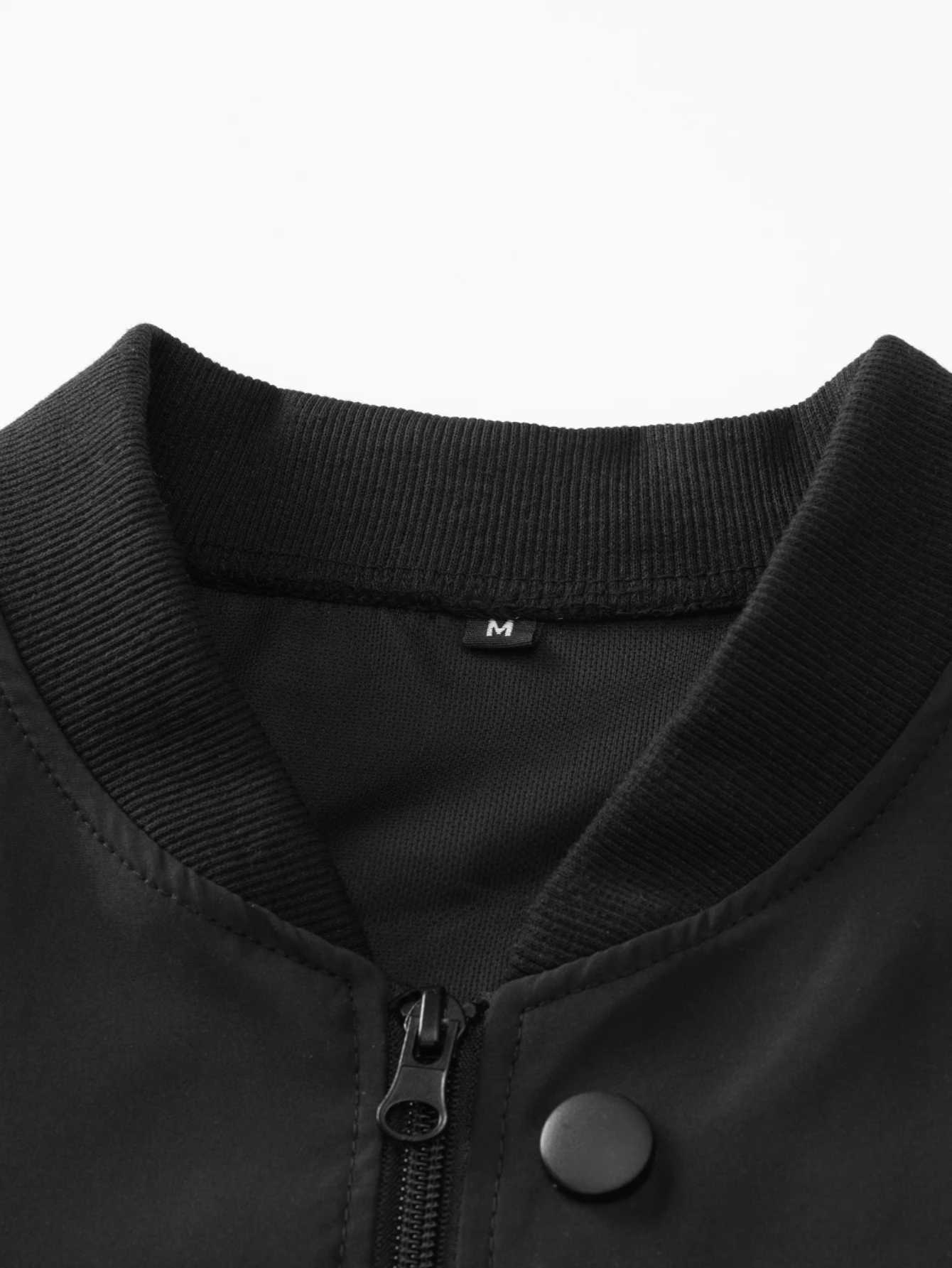 20245 Spring and Autumn New Baseball Collar Short Loose Solid Color Jacket Mens Business Casual Thin Coat Trend XJ250621