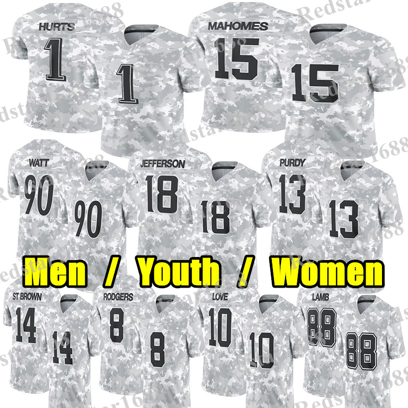 Arctic Camo 2024 Salute to Service Football Jersey Jalen Hurts CJ Stroud Josh Allen Tyreek Hill CeeDee Lamb Patrick Mahomes Justin Jefferson Derrick Henry jerseys