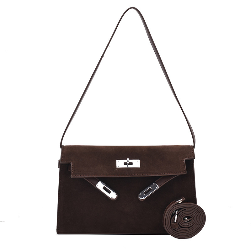 hot 2025 new frosted autumn and winter Kelly armpit women handbag shoulder crossbody small square original steel buckle hardware designer bag