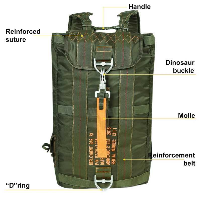 Durable all purpose backpack lightweight carrying parachute bag used for outdoor hunting trips hiking school carrying adventures Y240927