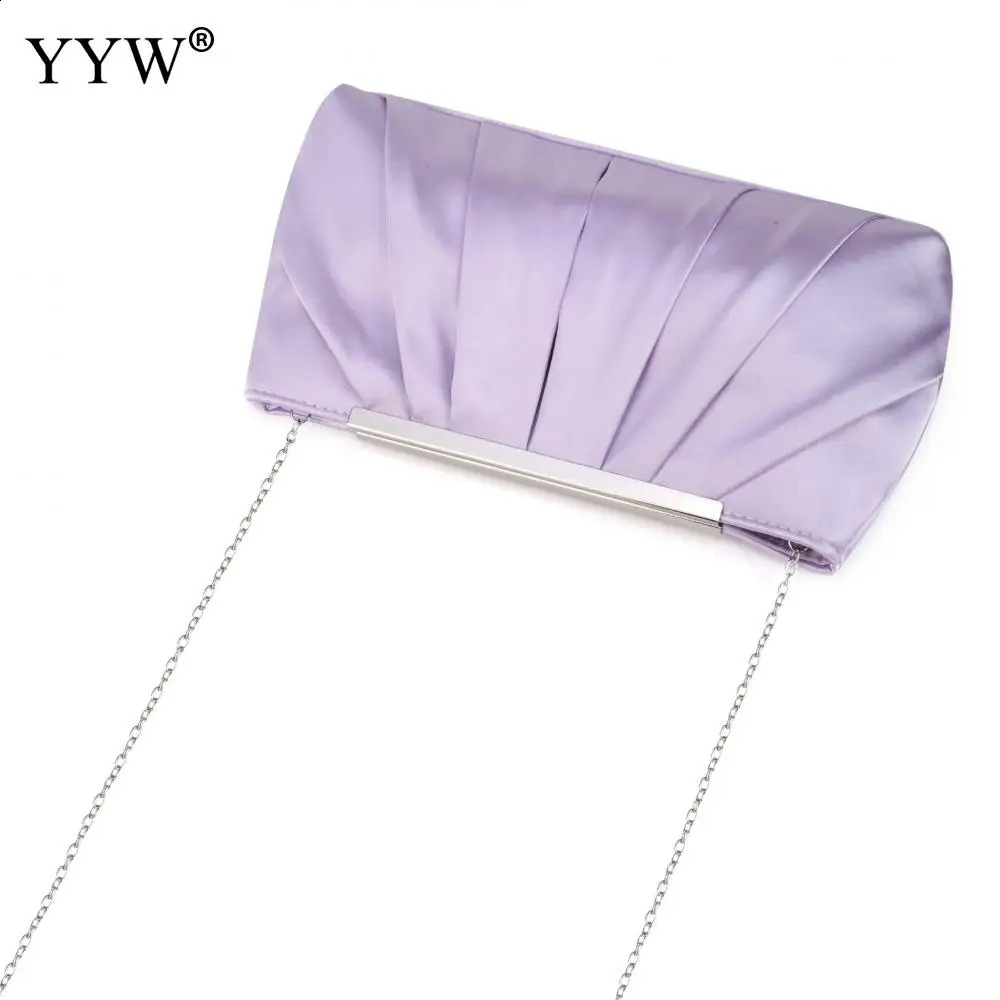 Womens Banquet Handbag Elegant Purple Chain Folded Evening Bag Wedding Wallet Party Clutch Shoulder Cross Body Handbag 240923bj