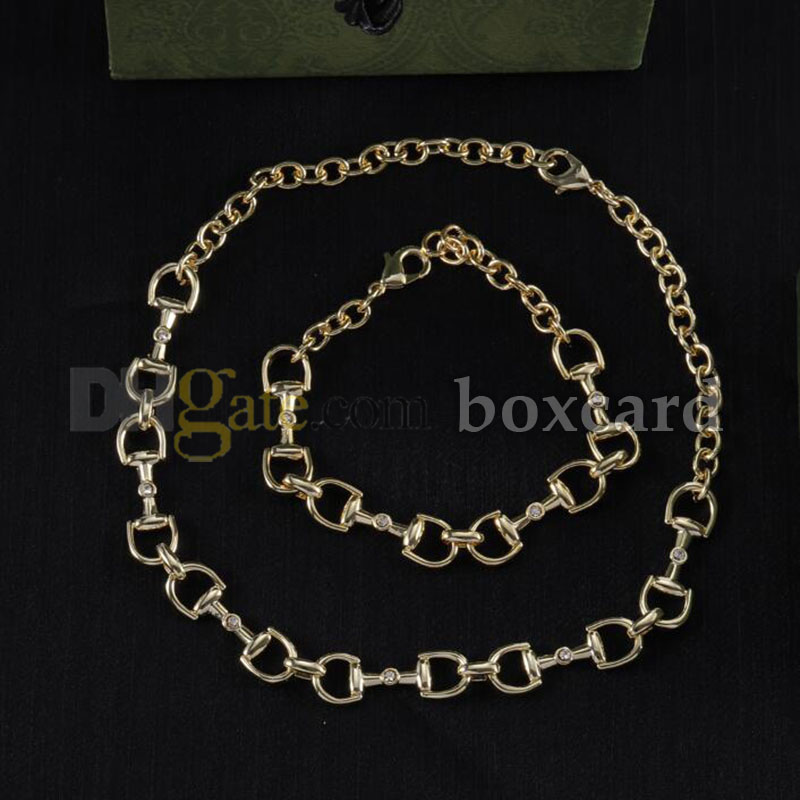 Golden Necklace Bracelets Sets Hiphop Style Thick Chain Letter Stamped Necklace Pendants Luxury Jewelry Sets Christmas Gift