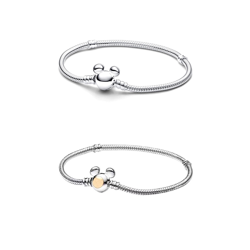 Original 3MM Snake Chain Charm Bracelets Women Authentic fits pan Charms s925 Sterling Silver Birthday Christmas Gifts Jewelry BR091