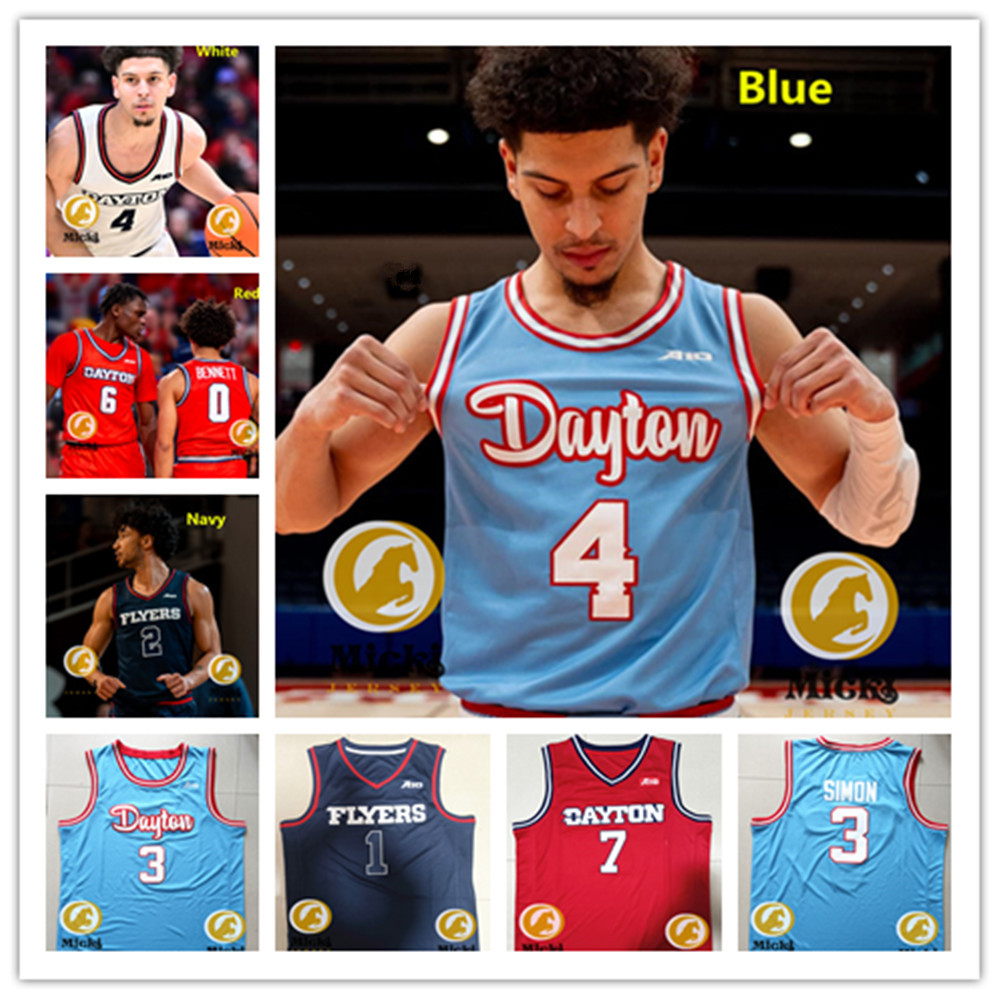 DaytonFlyers Basketball Jersey Javon Bennett Nate Santos Jaiun Simon Koby Brea Enoch Cheeks Evan Dickey Custom Stitched Jerseys