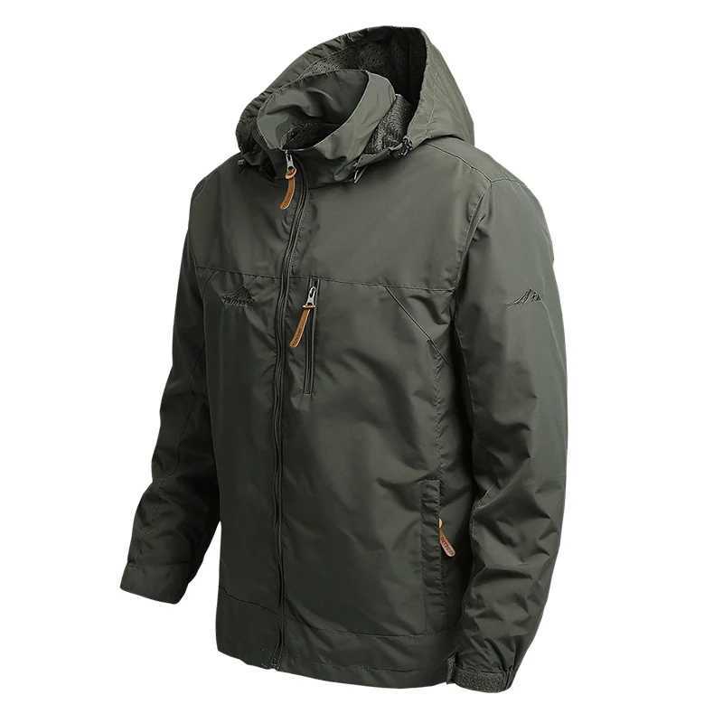 Winter Jacket Fashion Coat Hoodies Camping Hiking Jacket Mens Casual Waterproof Jacket Windbreaker Men Outerwear Mens ClothesXJ250621
