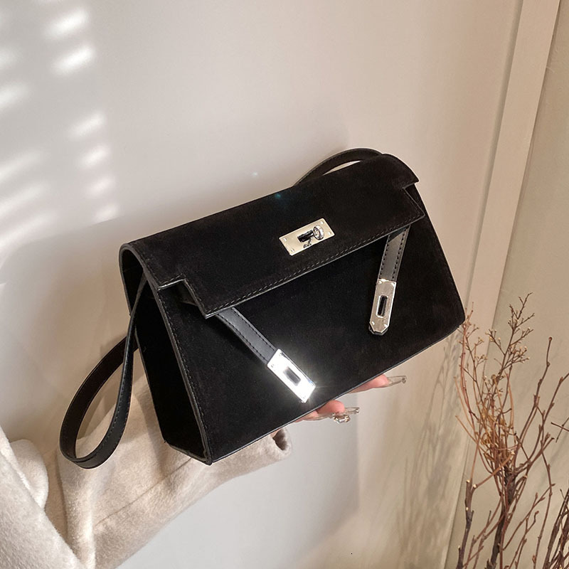 hot 2025 new frosted autumn and winter Kelly armpit women handbag shoulder crossbody small square original steel buckle hardware designer bag