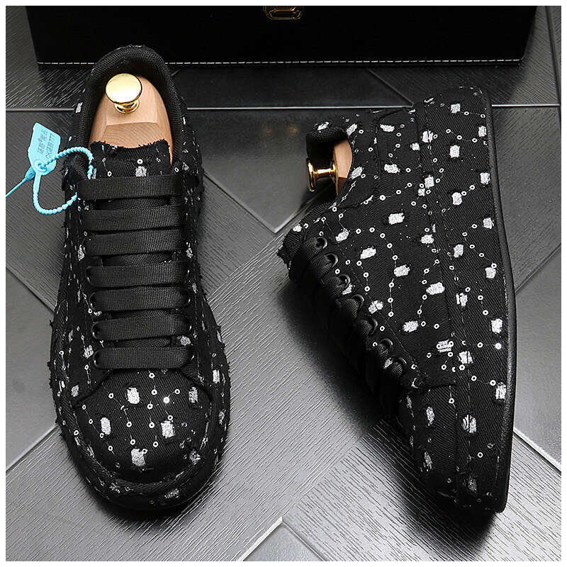 Ripped cowboy Casual for Men Wear-Resistant Fashion Lightweight Breathable Walking Comfortable Platform Outdoor Shoes
