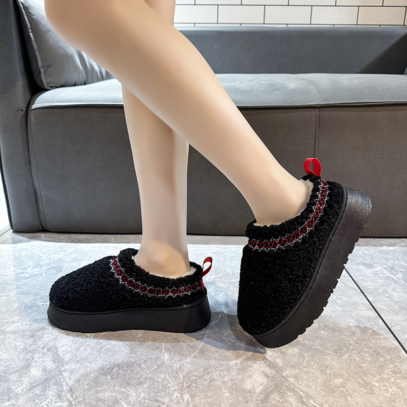 2025 new model Women s Winter Thick Bottom Plus Fleece Thickened Shallow Mouth trend Cotton Drag Casual Comfortable Warm Non slip Slippers