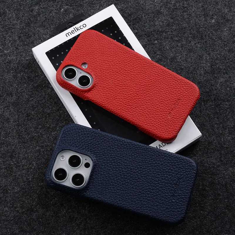 Melkco Magnetic Genuine Leather for IPhone 16 16pro High-quality Cowhide Business Mobile Phone Protective Case M240927