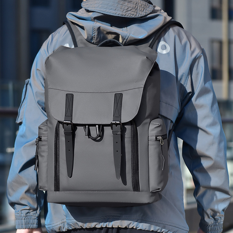Backpack contrasting color large capacity computer travel bag commuting too designer bag