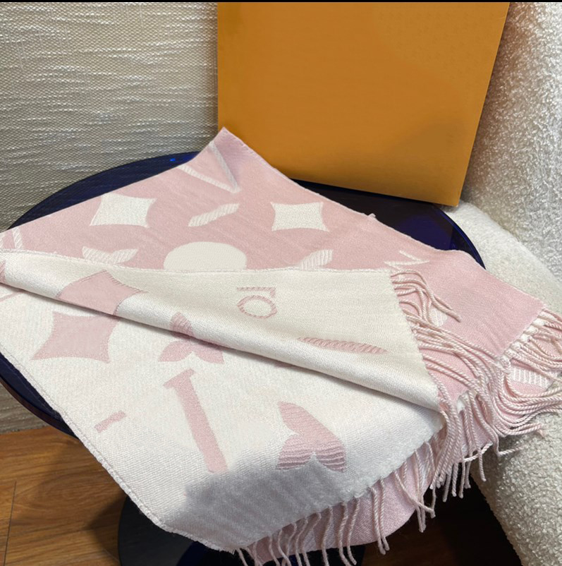 Classic Letters Flower Silk Scarf wool designer scarf pink Winter Men Women Warm Comfortable Touch scarfs sciarpa Fashion Echarpe Luxe Size 34x180cm G2312292XQ