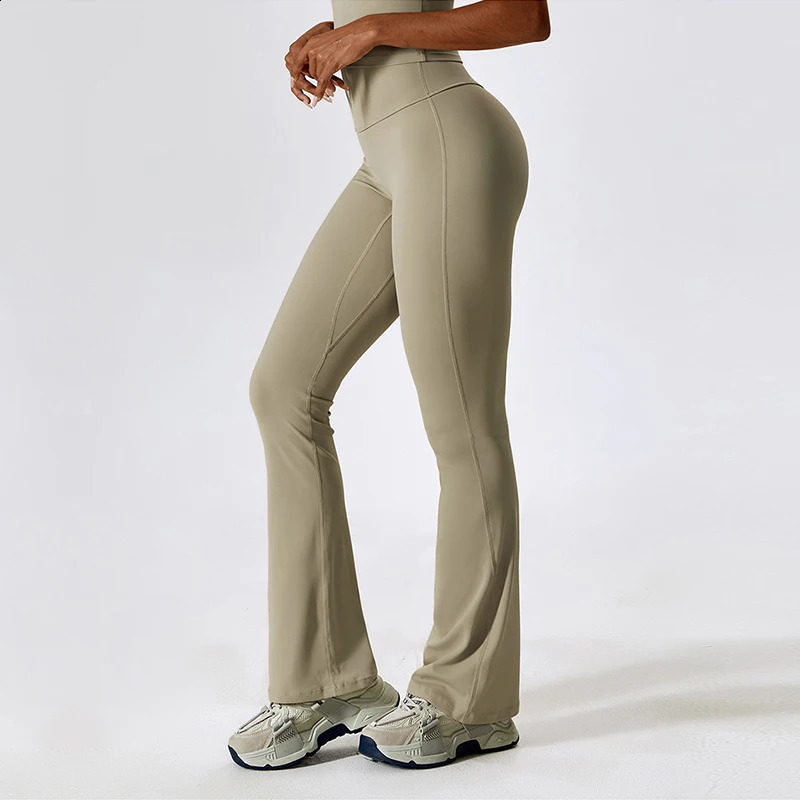 Naked feeling exercises legs womens gym waist push ups Flared Pants sports tight fitting breathable yoga clothes 240921