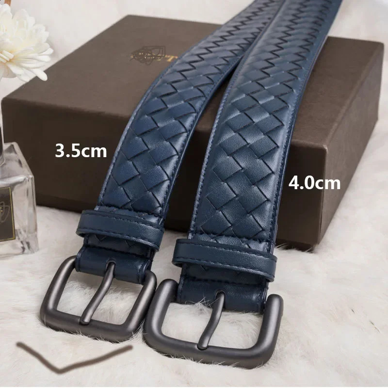 3.5cm wide western-style bride black coffee blue leather buckle mens belt fashion jeans shoulder strap 95-125cm 240925