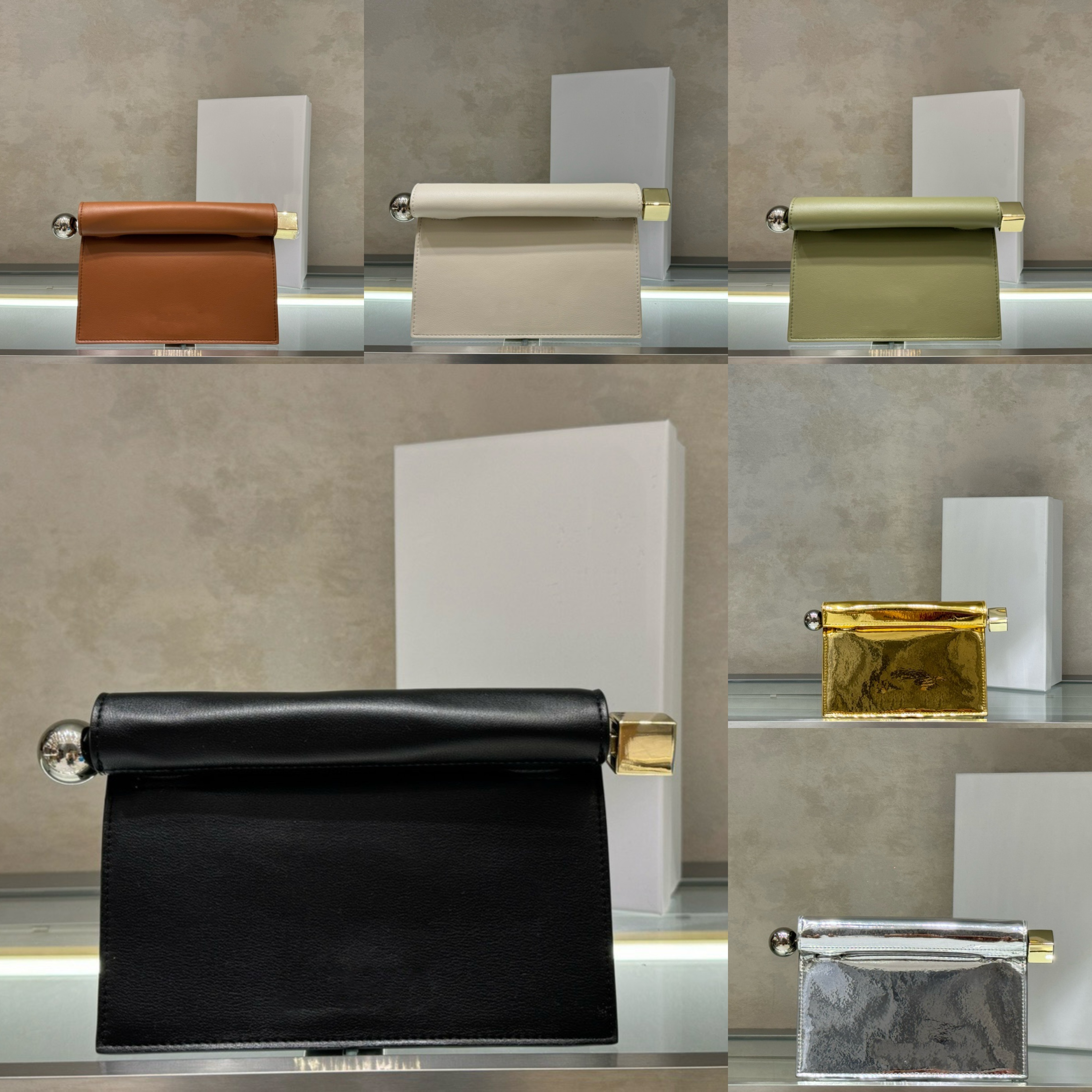 designer bag luxury crossbody bag clutch bags handbag gold silver black 2024 new classic all-in-one women's Bag plain metallic genuine leather letter Fashion Bags