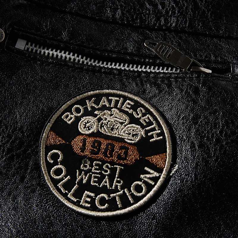 New Mens Winter Men High Quality Fashion Fleece Lining Coat Leather Jacket Motorcycle Style Casual Jackets Black Warm Overcoat W251023