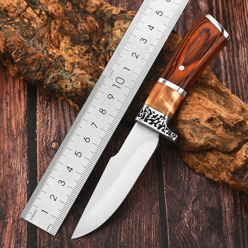 Outdoor Cleaver Hunting High-End Colored Wood Handle Boning Knife Meat Cutter Kitchen Portable Cutting