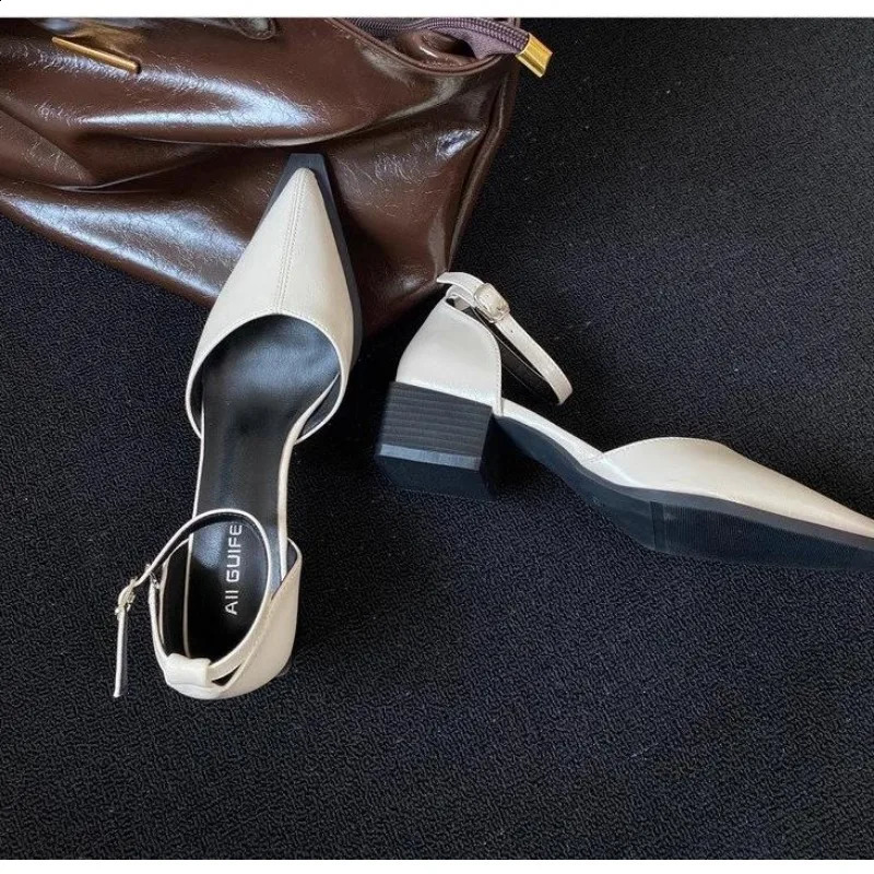 Designer Spring Women Mary Jane Shoes Women Vintage Girls Students JK Thick High Heels Women Elgant Pointed Toe Pumps 240925