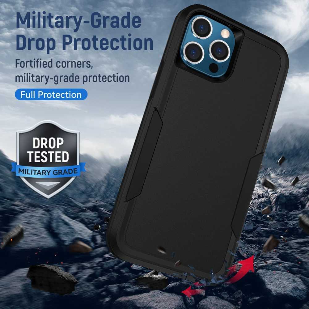 Heavy Duty Hybrid Armor Phone Case For iPhone 16 15 13 11 14 7 8 Plus X XS XR 12 Pro MAX Drop Protection Shockproof Hard Cover M240927