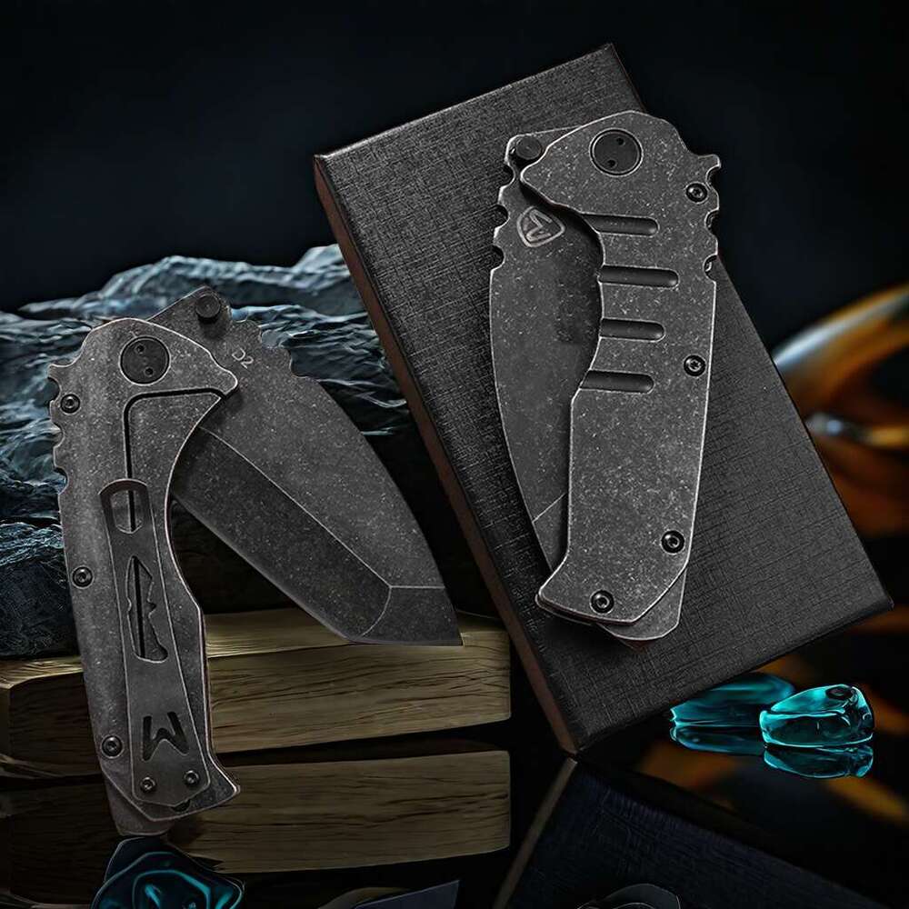 Pocket Folding D2 Steel All Blade Handle Outdoor Camping Hunting Knives Portabl EDC Flipper Security Agency Knife