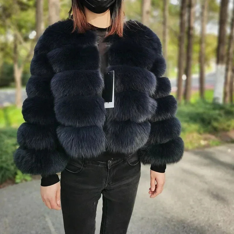 2024 Raccoon Women Winter Fluffy Jacket Thick Warm Furry Outwear Faux Fur Coat