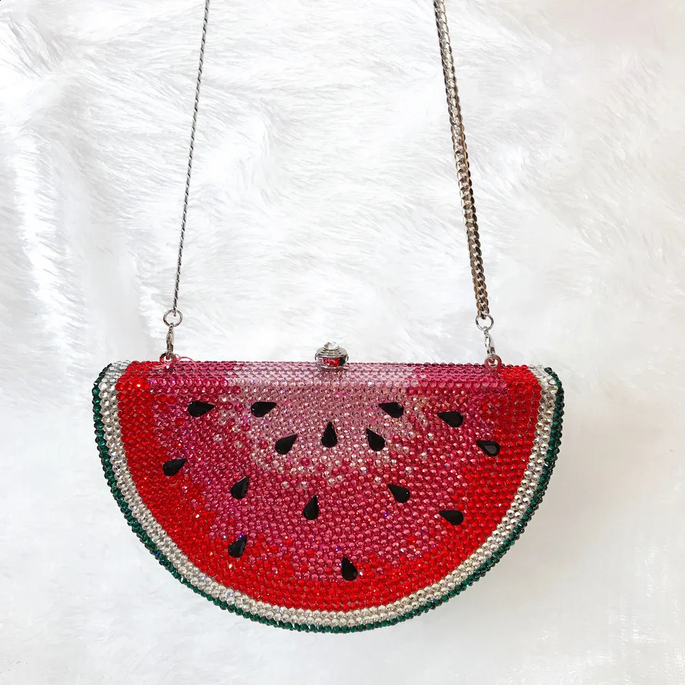 XIYUAN Watermelon Crystal Diamond Evening Bags Women Rhinestone Clutch Wallet Minaudiere Bag Bridal Wedding Bridal Handbag Purse 240926
