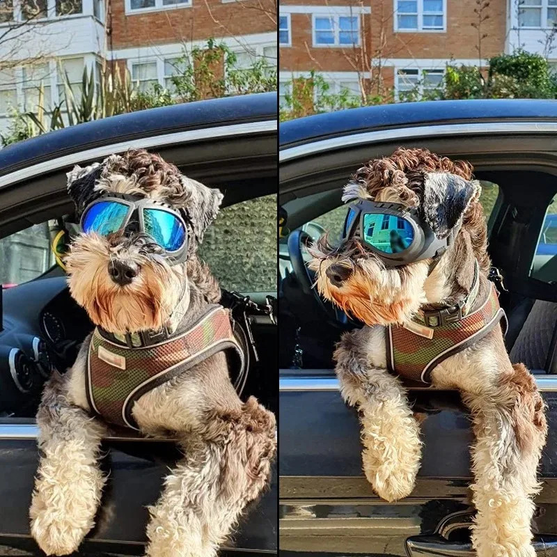 Outdoors Cool Pet Goggles UV Protection Sunglasses Dog Accessories Eye Mask Glasses Waterproof Windproof Adjustable Shoulder Straps