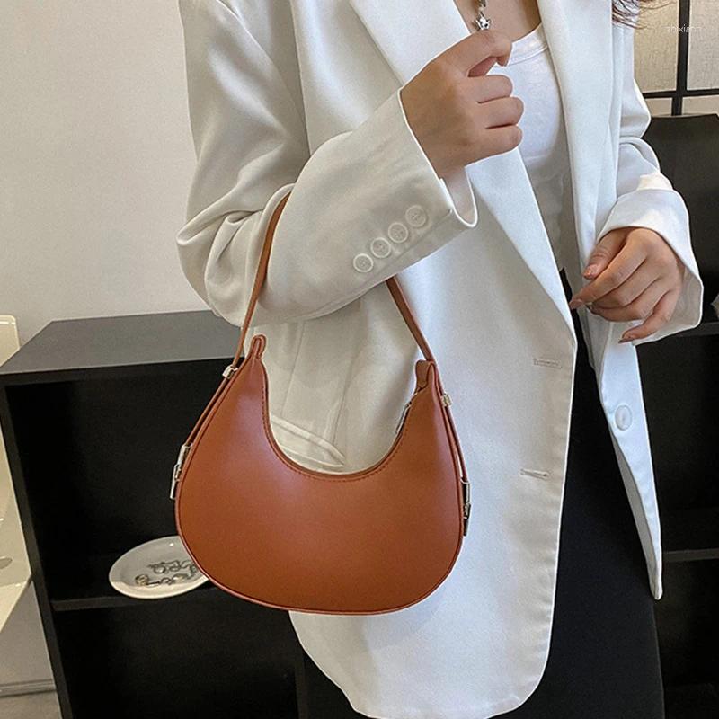 Free Shipping Shoulder Bags Spring Solid Color Half-moon For Women Fashion PU Leather Underarm Bag Advanced Brand Handbag Purs Designer Bag Luxury Bag