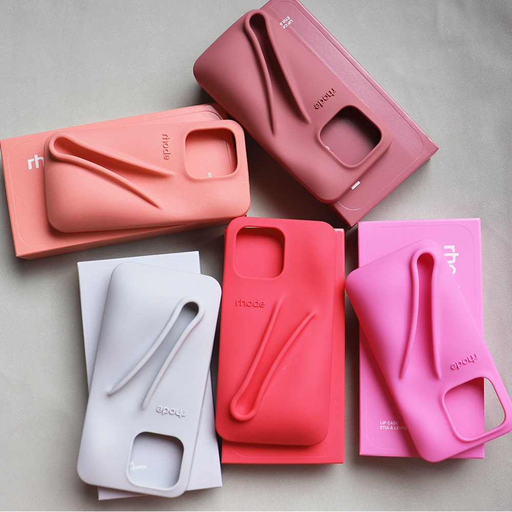 rhode phone case Lipstick Case iphone 16 pro max cases Lip Gloss Lipstick Lip Balm 3D Make-Up Silicone Phone Case for iPhone 15 14 13 Holder Cover Sil