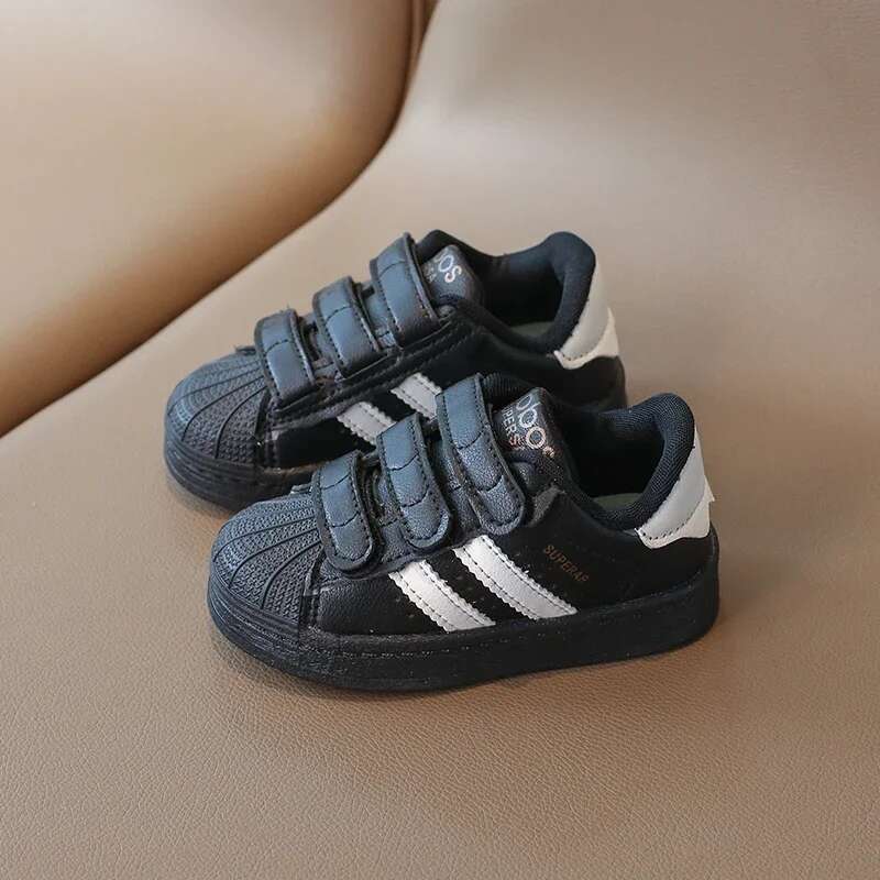 Childrens Baby Sneakers Blue Leather Boys Girls Toddler Four Seasons Models Pink Versatile Non-slip Small Kid Single Shoes