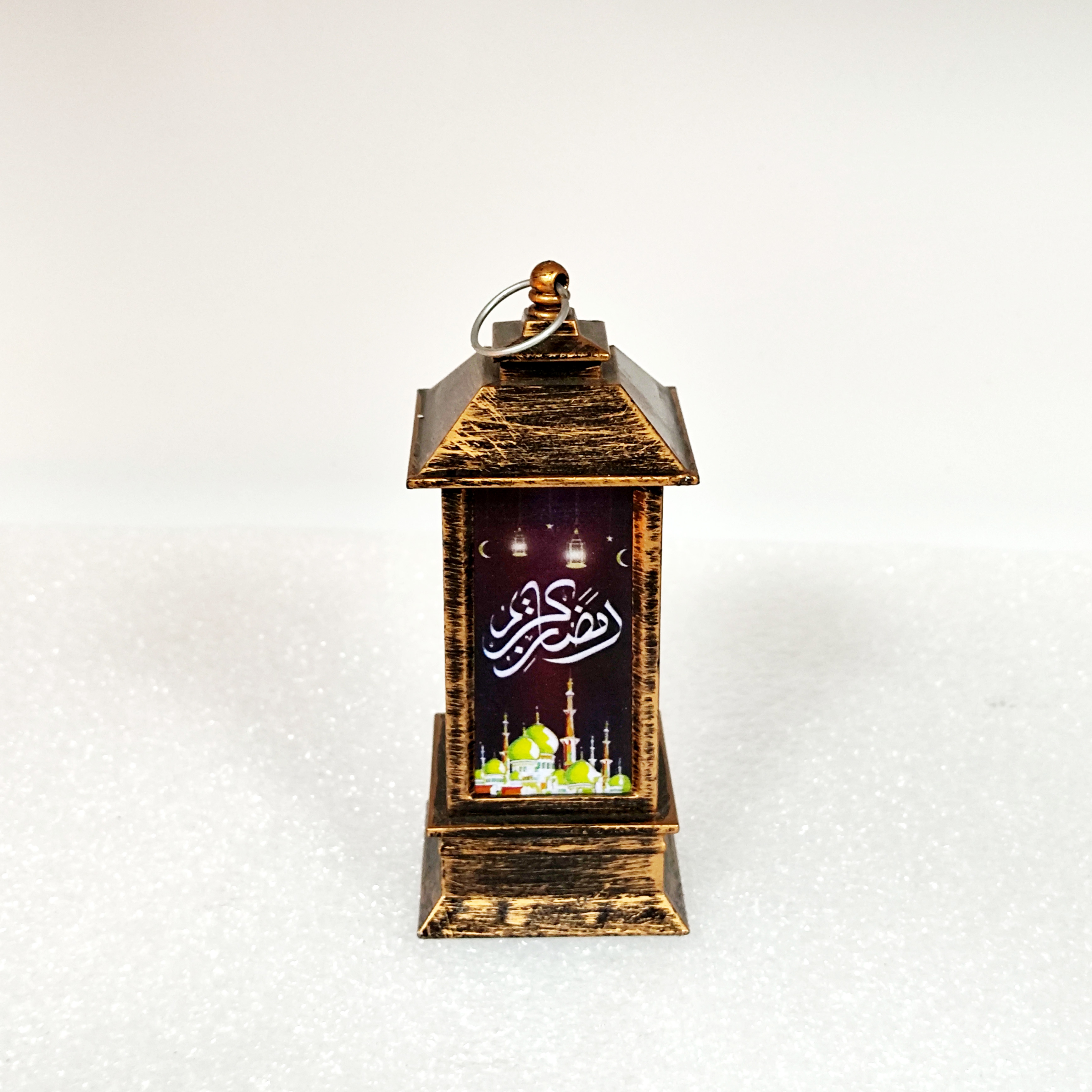 Middle East festival gifts small square wind lamp printing LED warm white light decoration