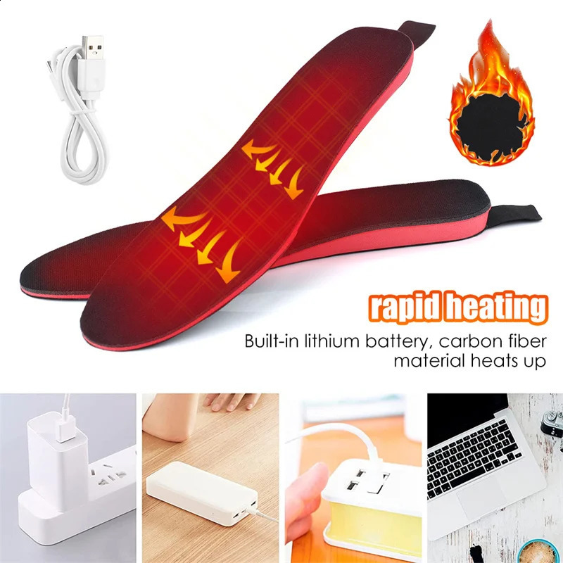 USB heated insole rechargeable electric heating foot pad warm sock pad winter outdoor sports heated insole 240925