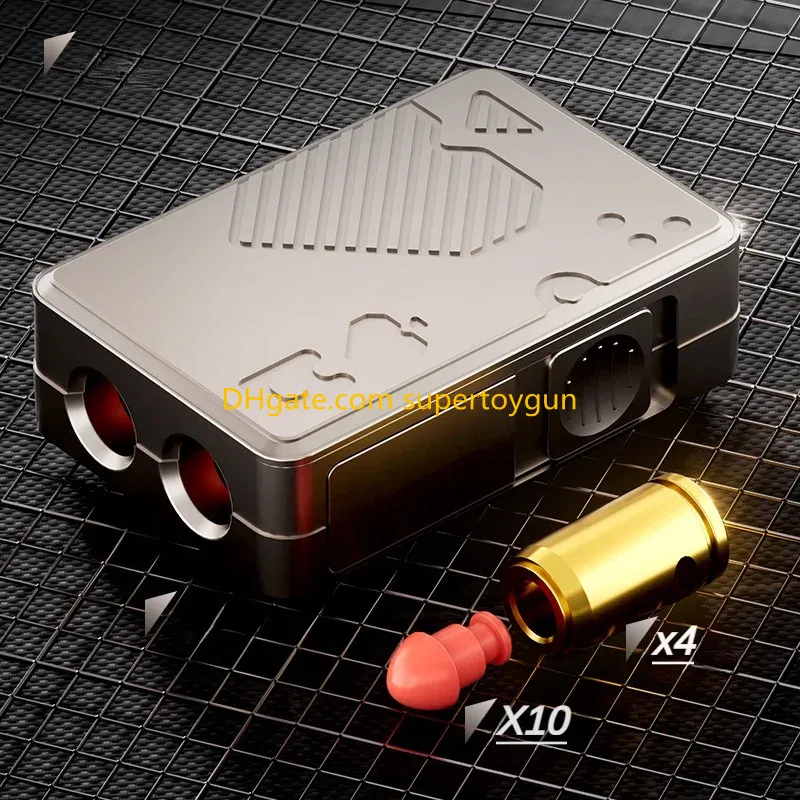 Alloy Poker Toy Gun Soft Bullet Shell Ejecting Shooting Model Pushing Card Pistol Launcher Decompression Toy for Adults Children