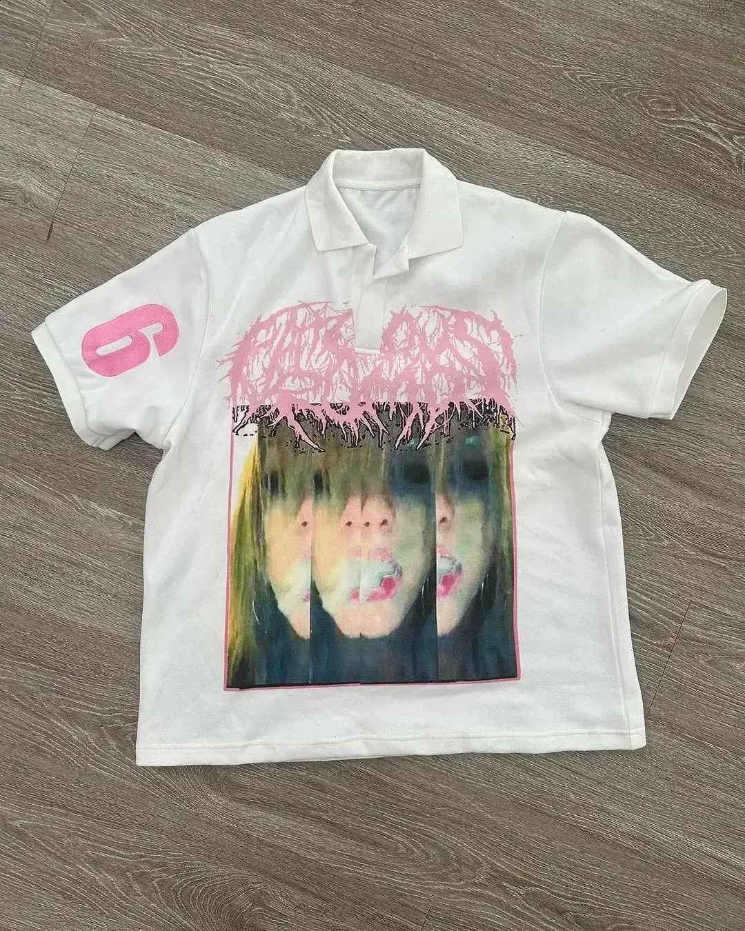 Summer Button Shirt Y2K Retro Collar Tshirt Casual Loose Short Sleeve Anime Graphic Printed Top 240926