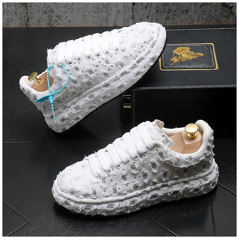 Ripped cowboy Casual for Men Wear-Resistant Fashion Lightweight Breathable Walking Comfortable Platform Outdoor Shoes