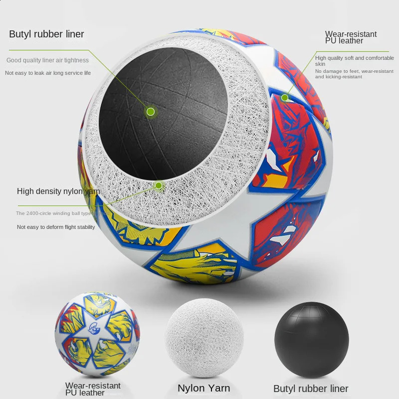 Professional Finals Football PU Seamless Mens Size 5 Childrens Sports Training Ball Team High Quality 240920