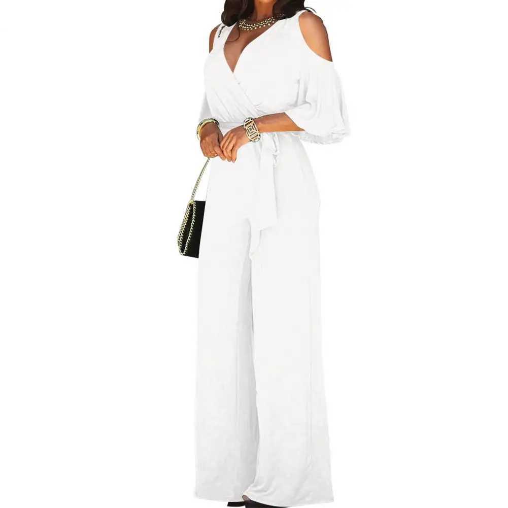 Stylish Formal OL Style Summer Jumpsuit Lace Up Women Summer Jumpsuit Deep Crotch OL Style Summer Jumpsuit Lady Garment M240926