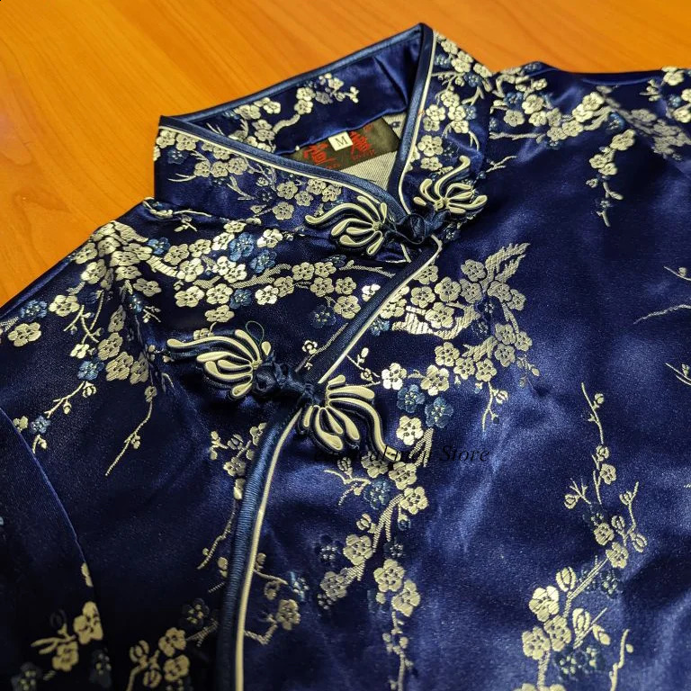 Evening Party Dresses Chinese Style Dress Jacquard Satin Cheongsam Women Sexy Split Qipao Traditional Button Down 250122